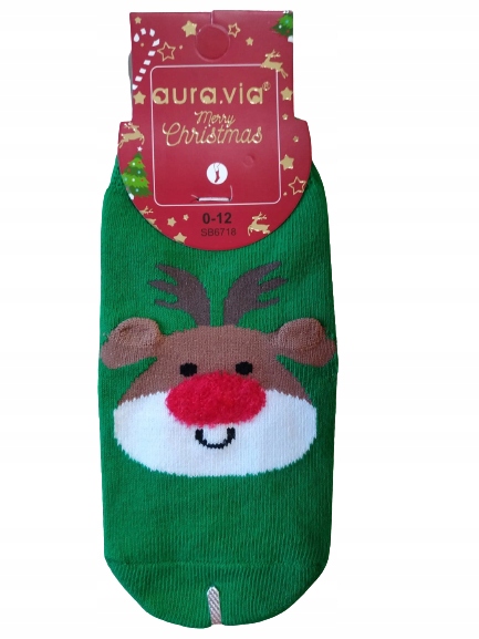 

Skarpety dziecięce Święta zielone Abs 1 para 0-12