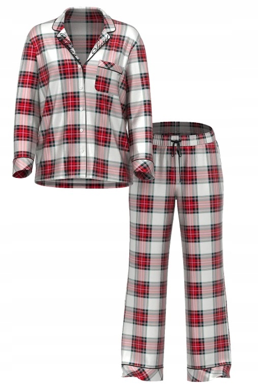 Dlouhé pyžamo z flanelu Victoria's Secret barevné kostkované Xs (s) Regular