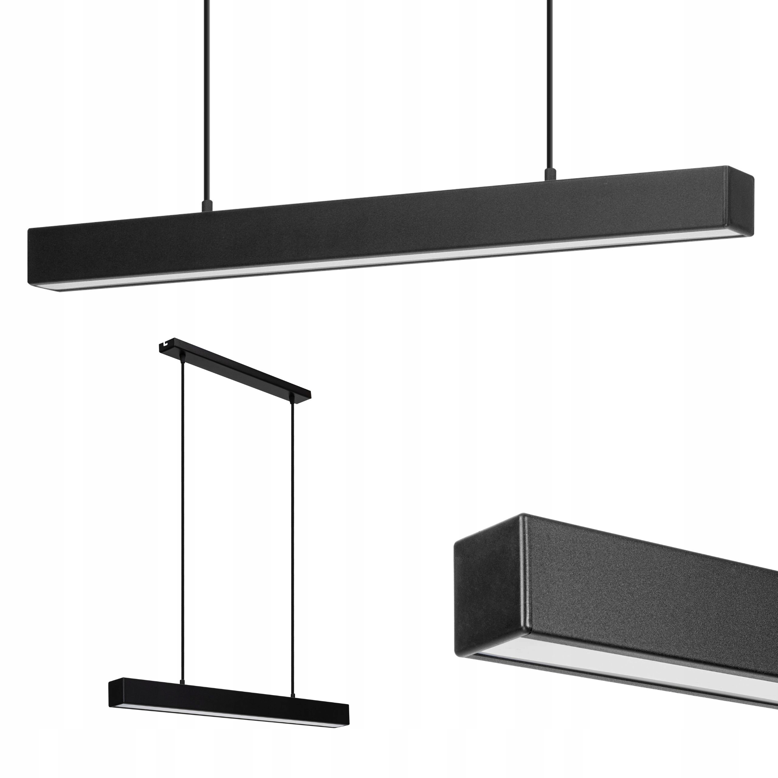 Lampa wisząca Led Wulkan Liniowa Loft Belka 80cm Czarna