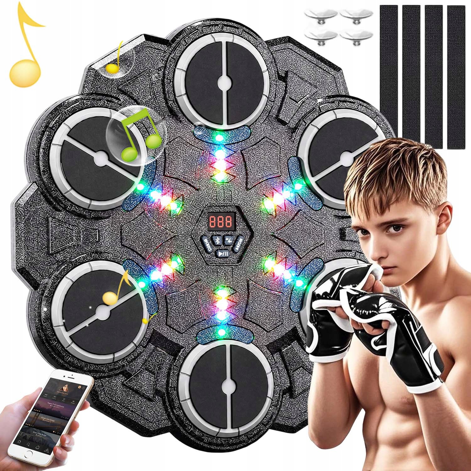 Music Boxing Machine Boxovací Stěna Hudební Štít Bluetooth Rukavice