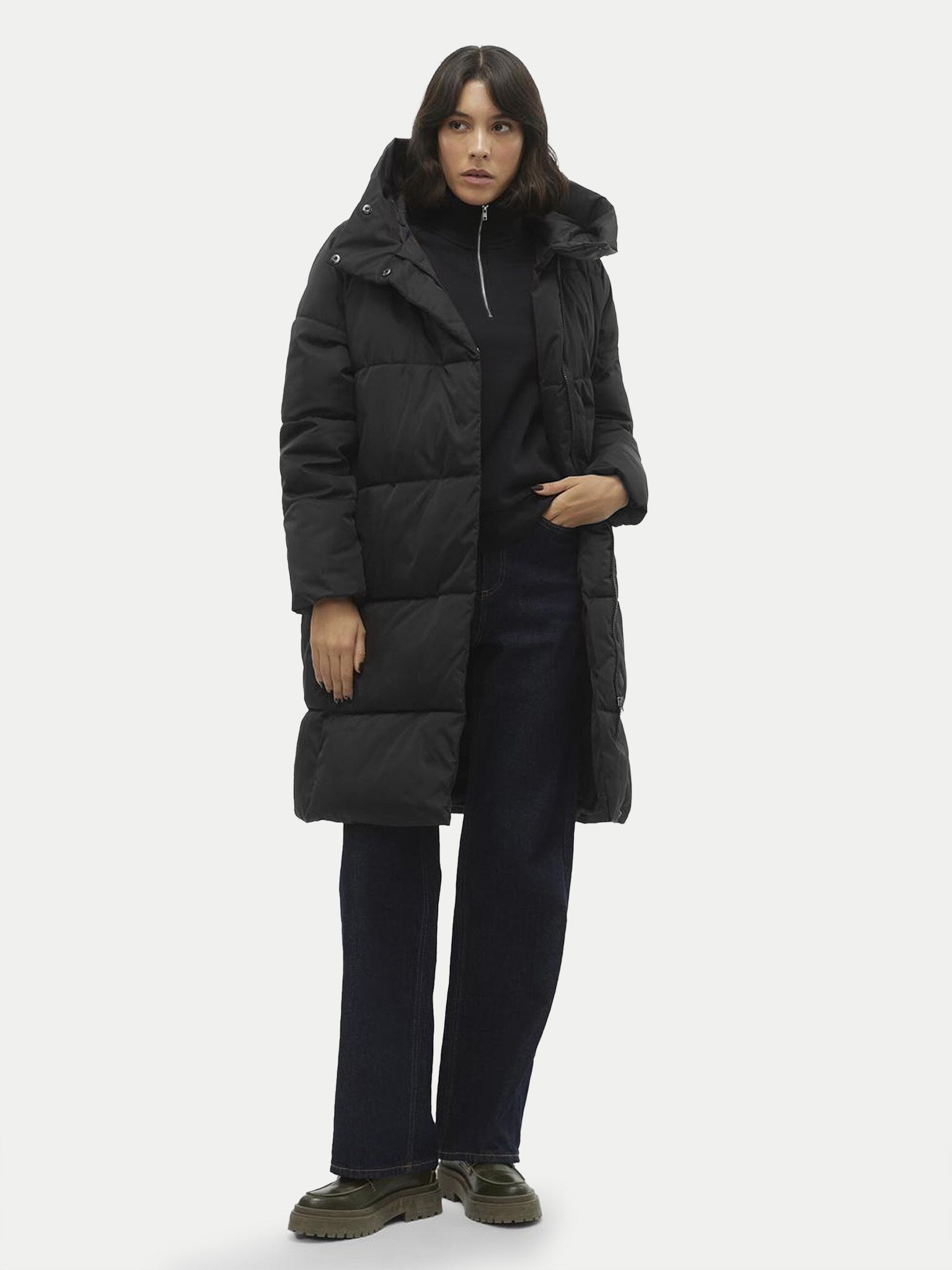 Vero Moda Dámská Péřová Bunda Černá S Kapucí XL 2FA