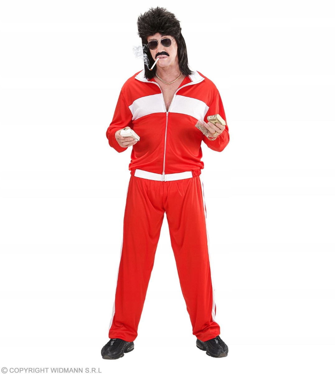 Kostým Teplákovka Červený Kostým Disco Roky 80 90 Dresy Ortalion Kresz L