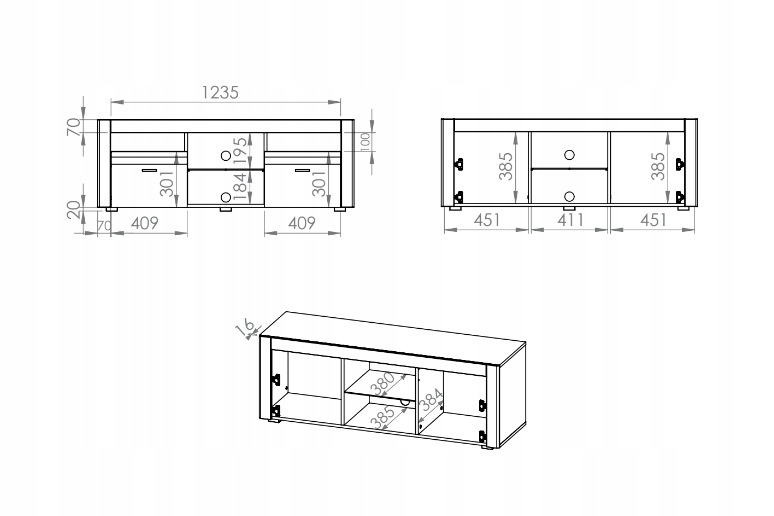 Meblościanka Zestaw Mebli Do Salonu Biały Połysk AREKS ML