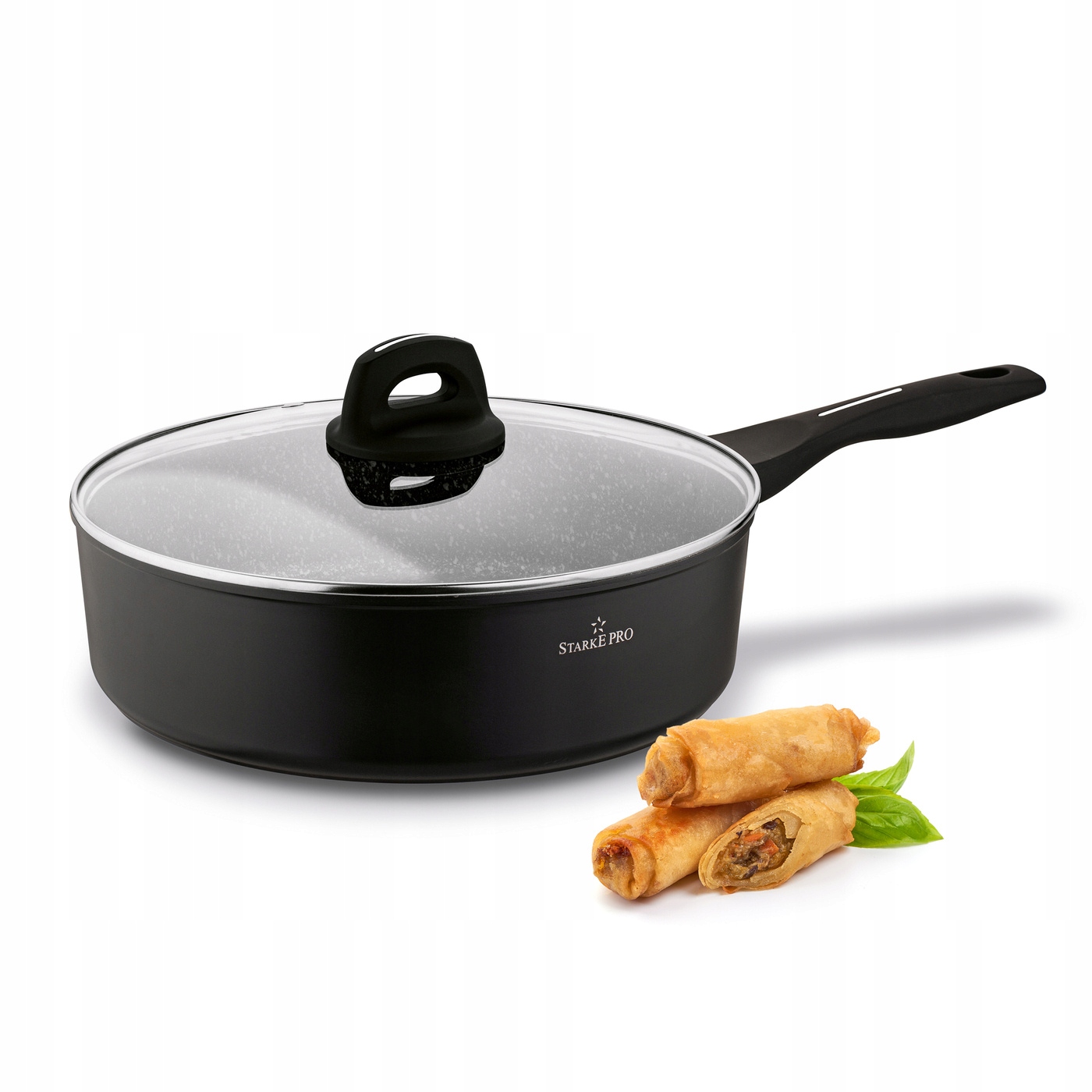 Patelnia Głęboka Indukcja Nieprzywierająca Pokrywka Starke Pro Sesar 28cm