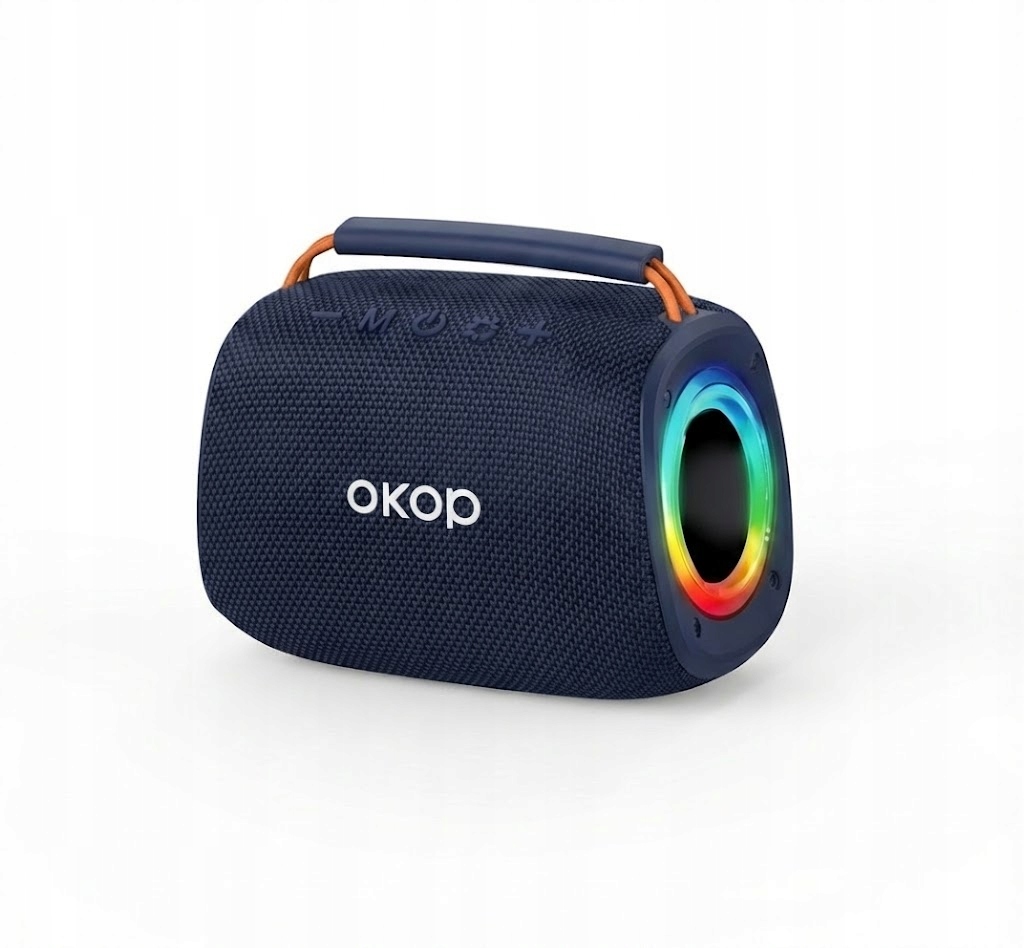 Přenosný Bluetooth reproduktor Okop Navy Blue Rgb Led 15W Bass voděodolný
