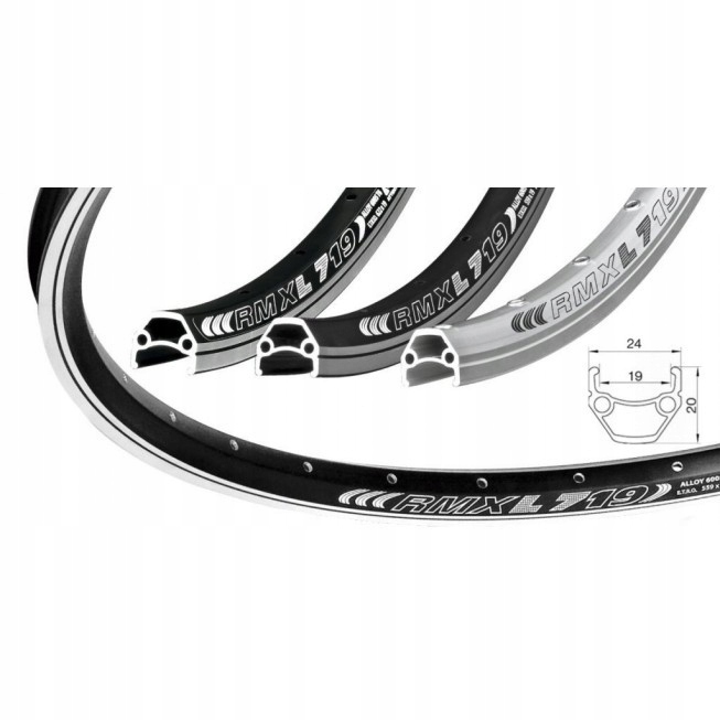 Obruč 28 palců Remerx Dragon V-brake stříbrná 36
