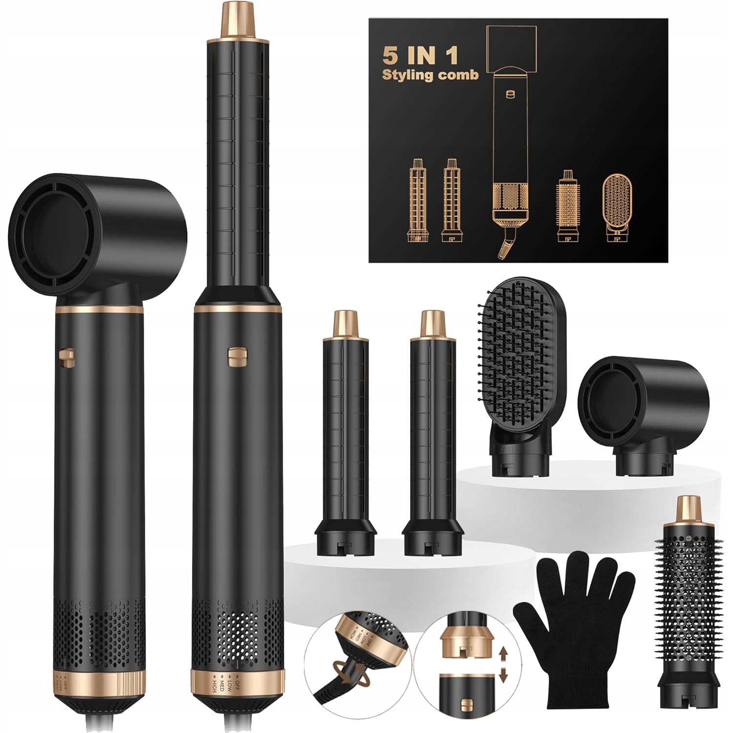 Wielofunkcyjna Suszarka Do Włosów Lokówka 5W1 Automatyczna Lokówka 1000W