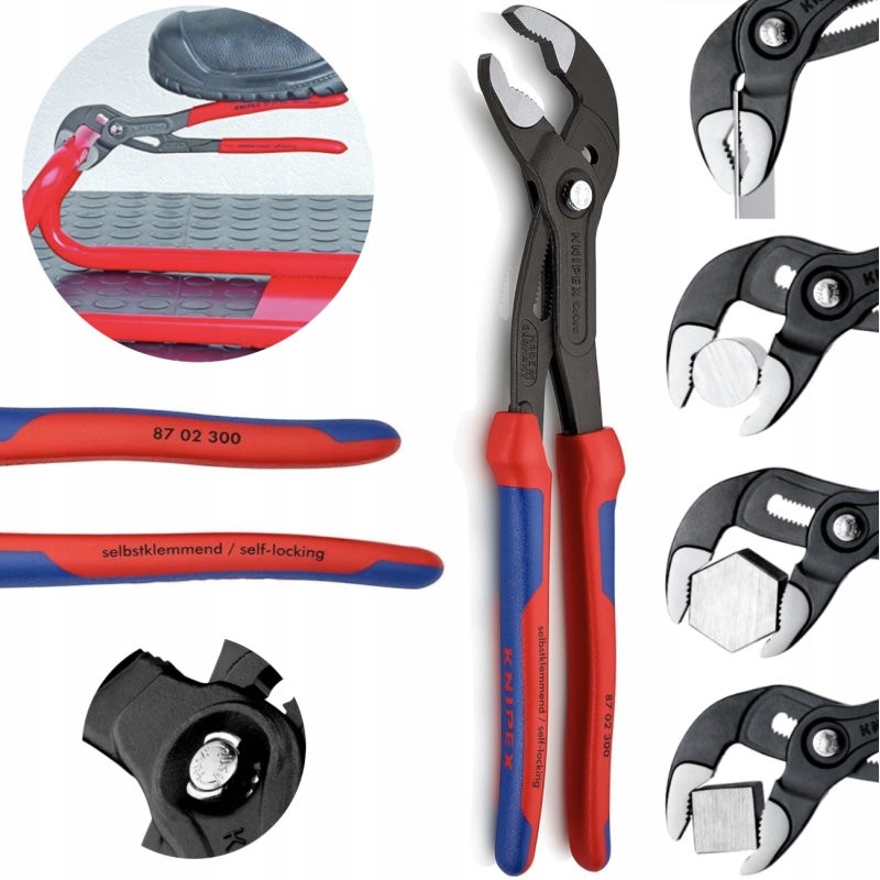 Knipex 87 02 300 Cobra szczypce nastawne do rur, rękojeść wielokomponentowa
