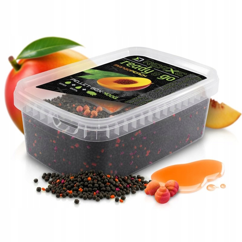 Pellet Box Delphin Reaxe Ready Go Mango- Brzoskwinia 400g+ Booster+ Wafters