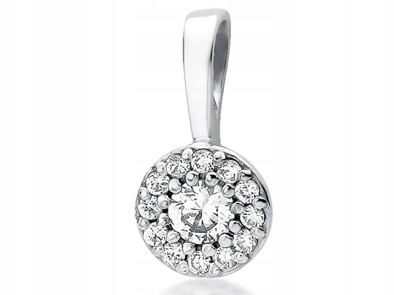 Zlatý přívěsek 585 s bílým zlatem a diamanty a diamantem na řetízek