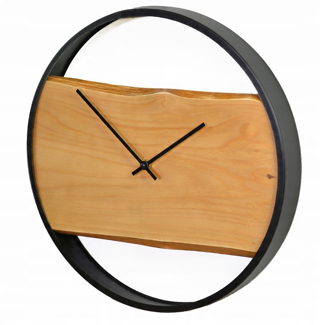 

Zegar Ścienny Metalowy 40 CM Naturalne Drewno