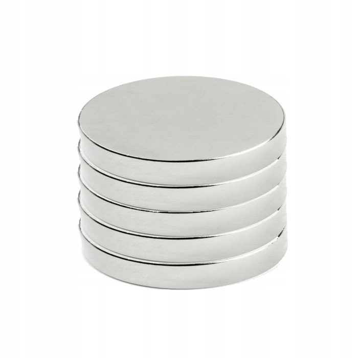 

5 x Magnes Neodymowy 30x5 mm N45 Walcowy U:12kg