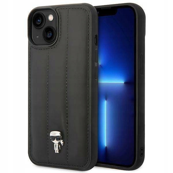 Karl Lagerfeld Quilted Puffy Ikonik Pin Pouzdro pro iPhone 14 Plus (Černé)