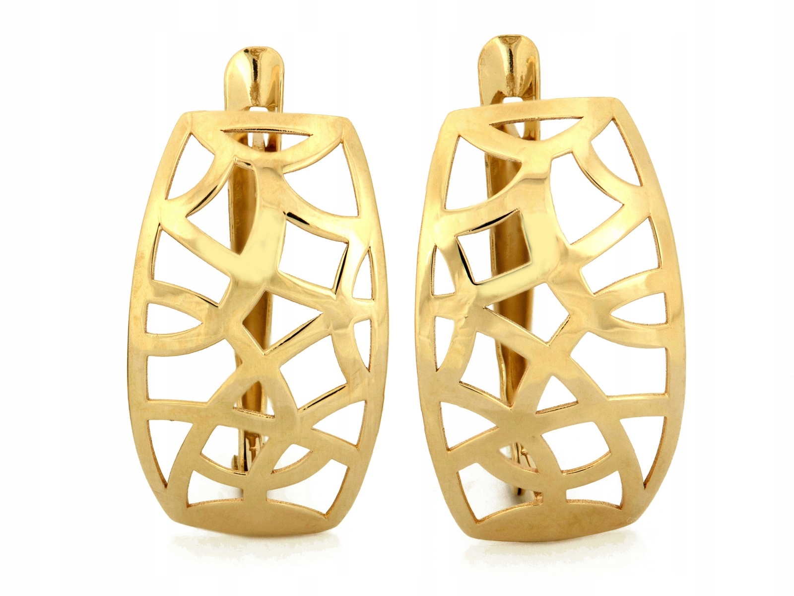 Ažurové náušnice ze zlata 585 v moderní podobě jako dárek