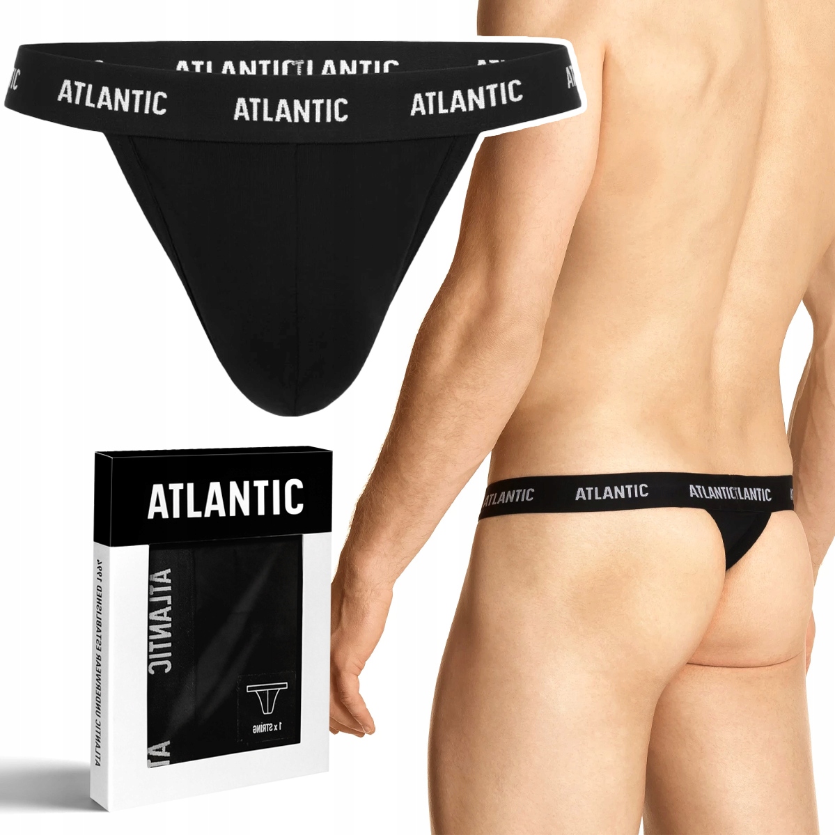 

Atlantic 1572 Slipy męskie Bawełniane Stringi M