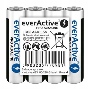 Everactive Baterie Alkaliczne Pro Alkaline R03, Aa