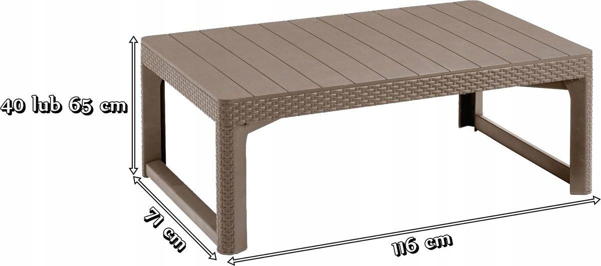 Podnoszony stół ogrodowy 40-65cm Keter Lyon stolik Styl nowoczesny