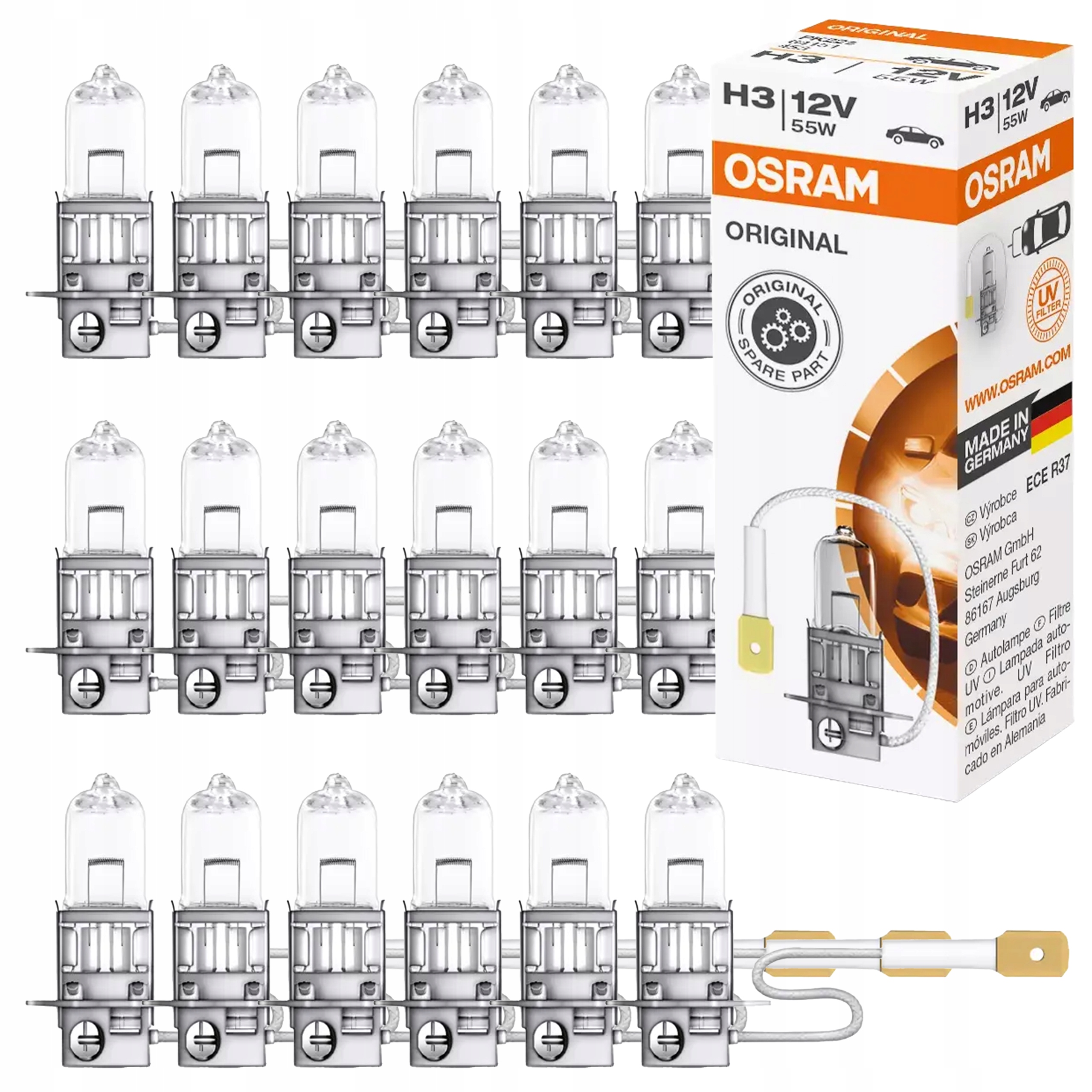 50x OSRAM ORIGINAL ŻARÓWKA H3 12V 55W PK22S