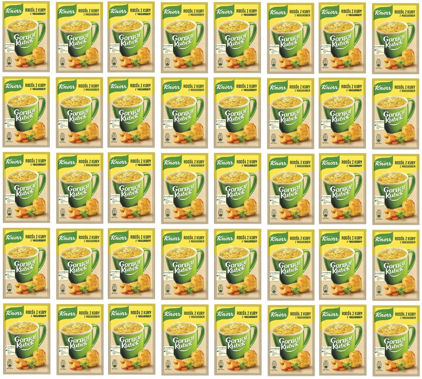 40 x 12 g Knorr Horký hrnek Kuřecí vývar s těstovinami Karton