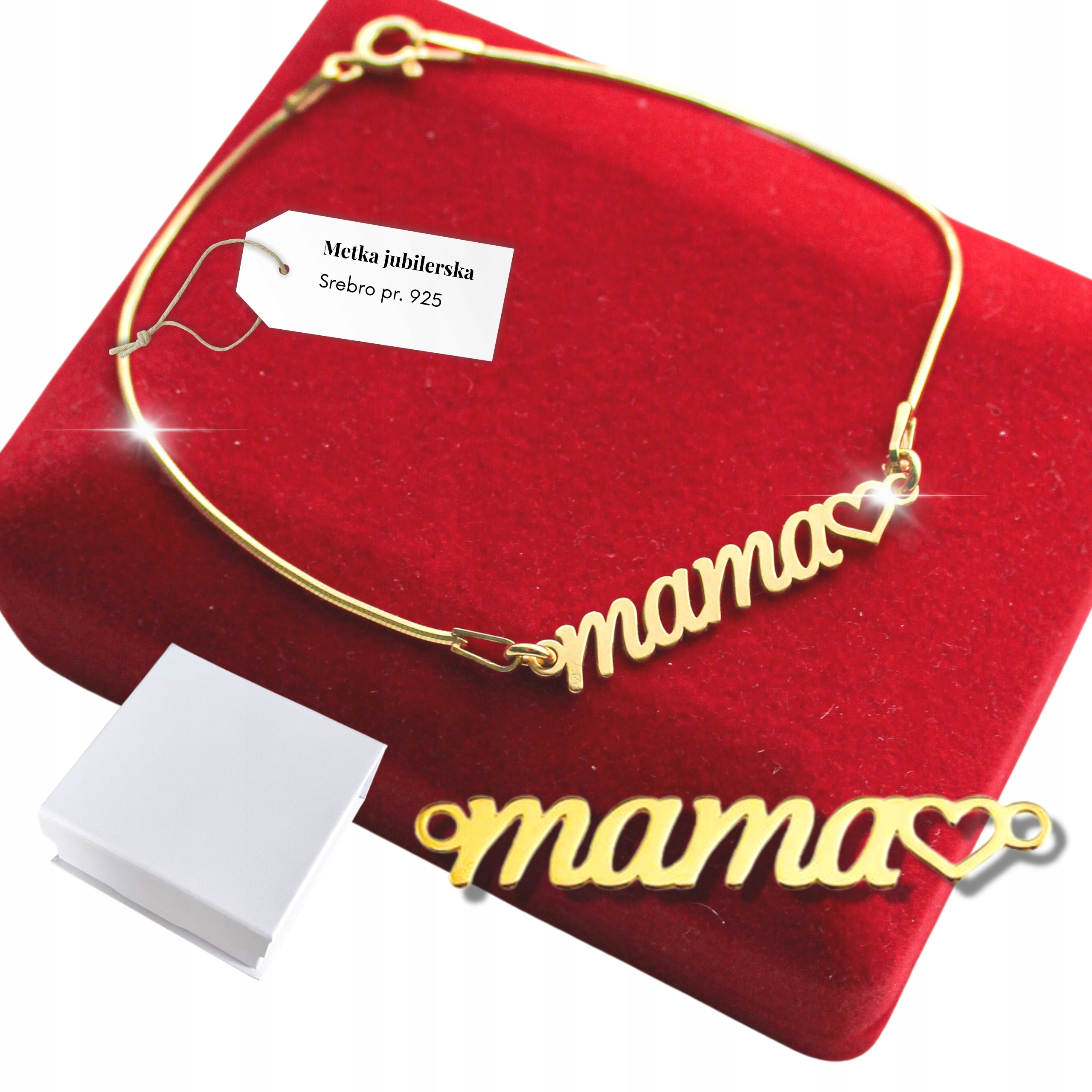 

Złota Bransoletka 925 Mama dla Mamy Żyłka