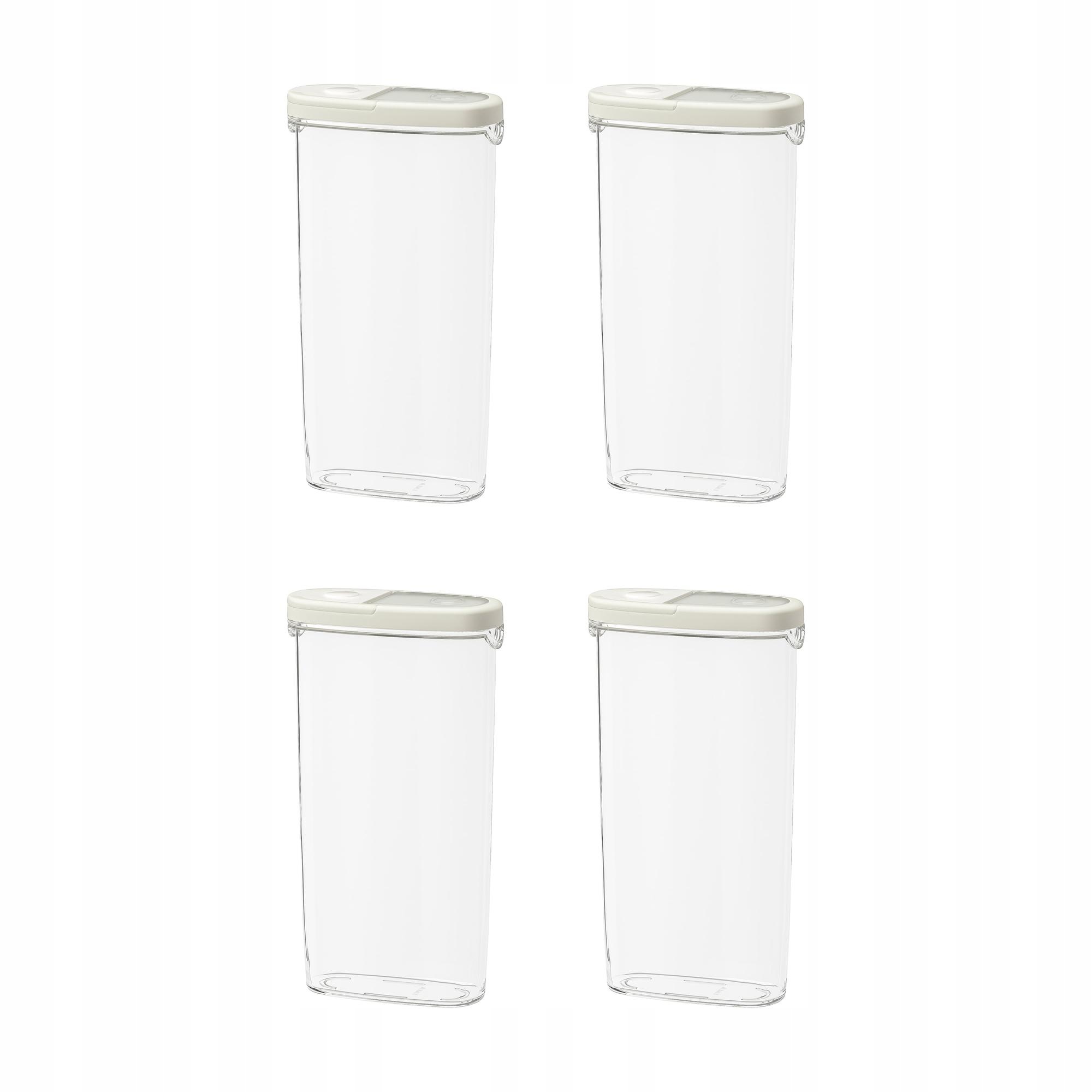 4 ks Nádoba na suché potraviny 2.3 l průhledný Ikea 365+