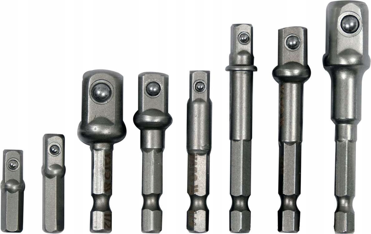 YATO REDUKCJE ADAPTERY HEX DO NASADEK 1/4" 3/8" 1/2" ZESTAW 8szt. Marka Yato