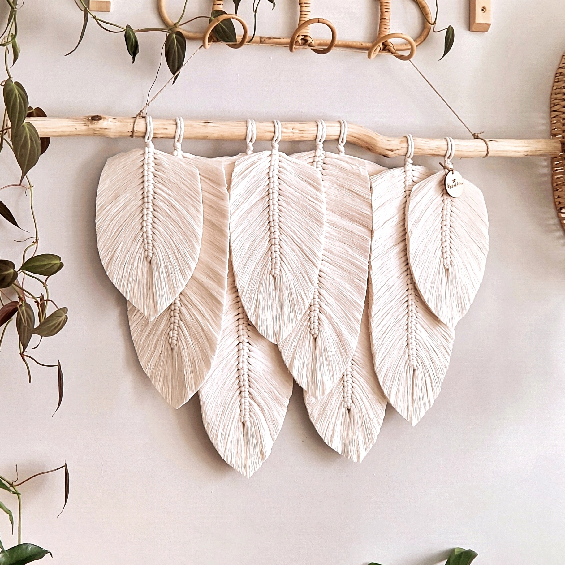 nástěnné dekorace v rustikálním stylu scandi boho, k zavěšení na zeď