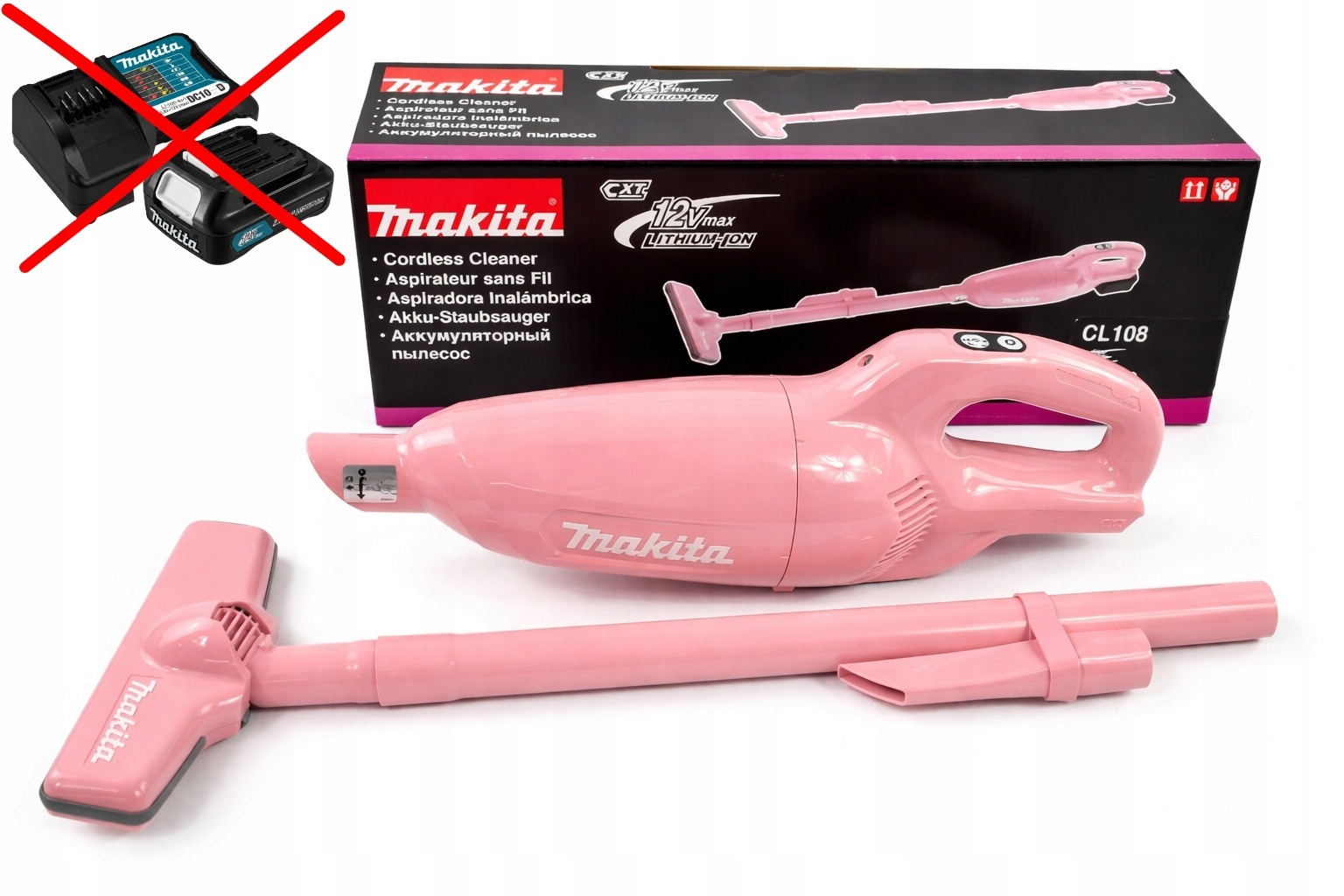 Makita CL108FD Odkurzacz akumulatorowy 12V Cxt Bez Akumulatora I Ładowarki