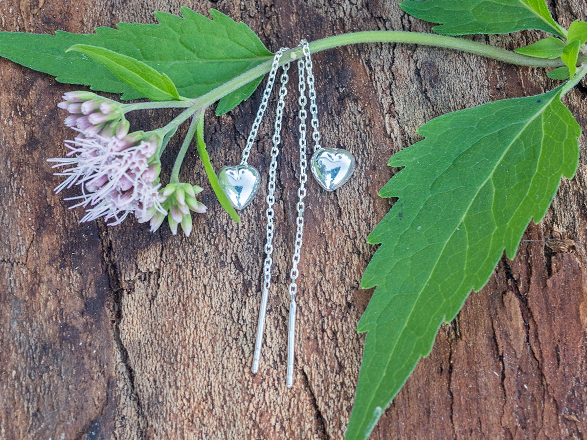 VERSIL kolczyki przeciągane serca serce SREBRO 925 Rodzaj Klasyczne Wyrób jubilerski