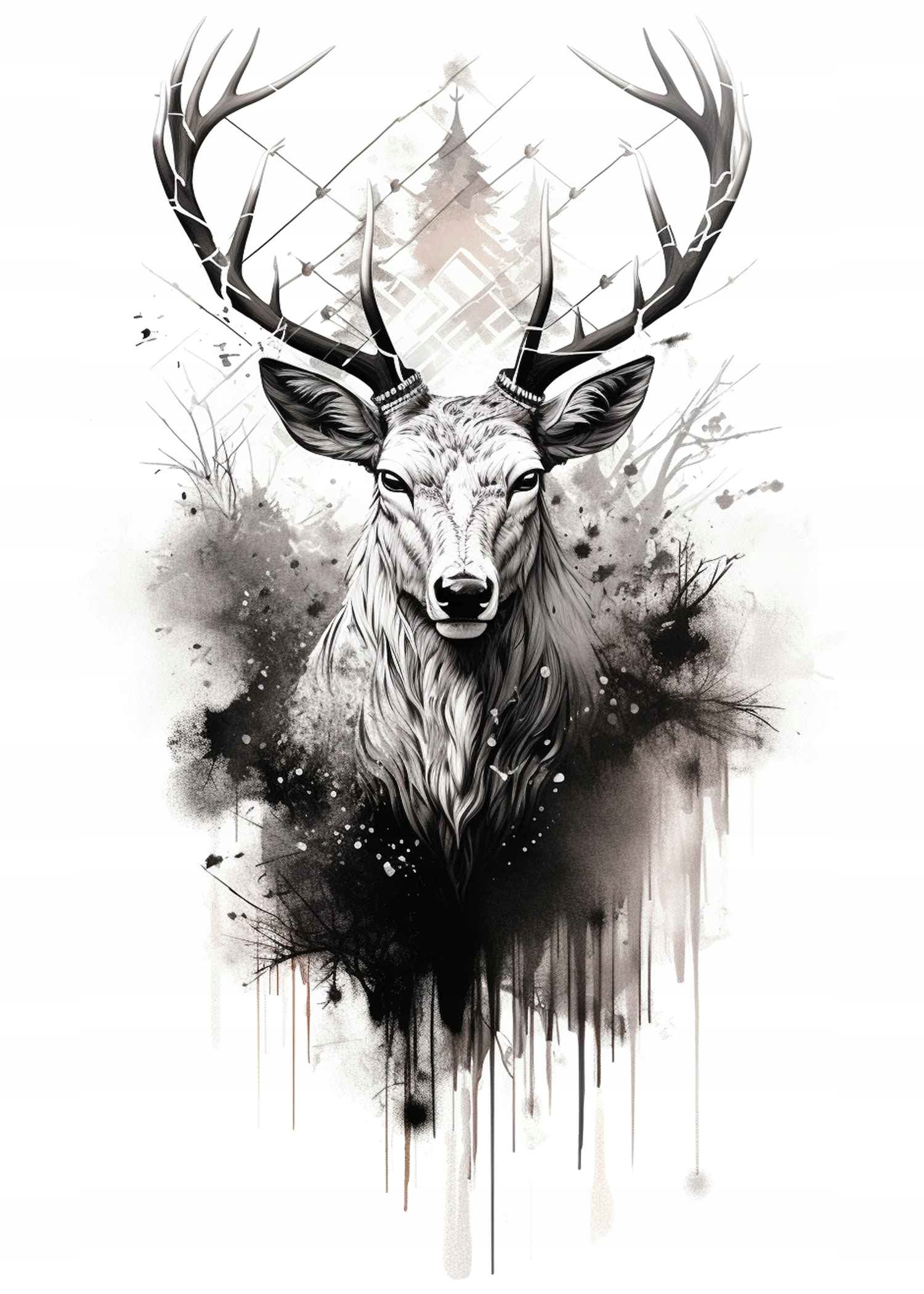 TATUAZ ZMYWALNY TYMCZASOWY JELEŃ LAS TATUAŻ RAMIĘ PLECY KLATKĘ Marka inny