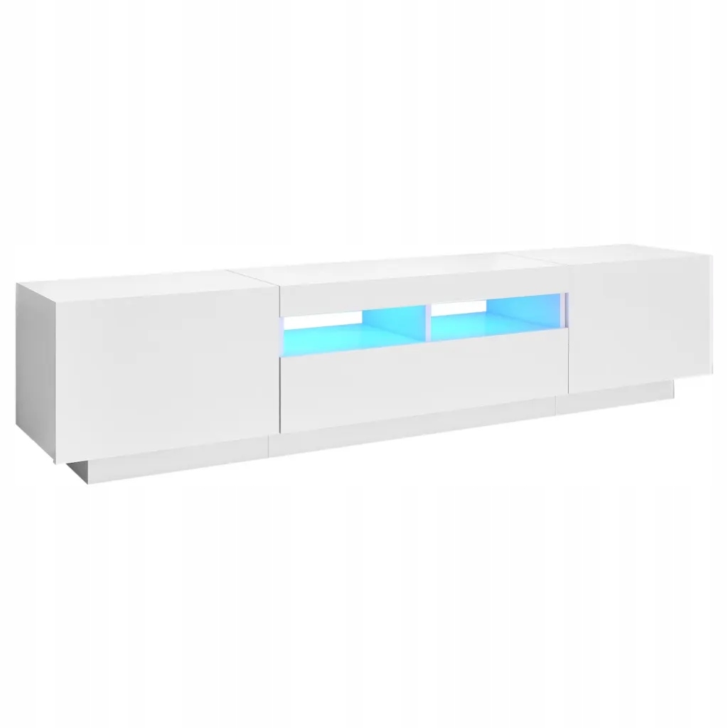 Rtv skříňka s Rgb Led osvětlením, bílá, 180 x 35 x 40 cm
