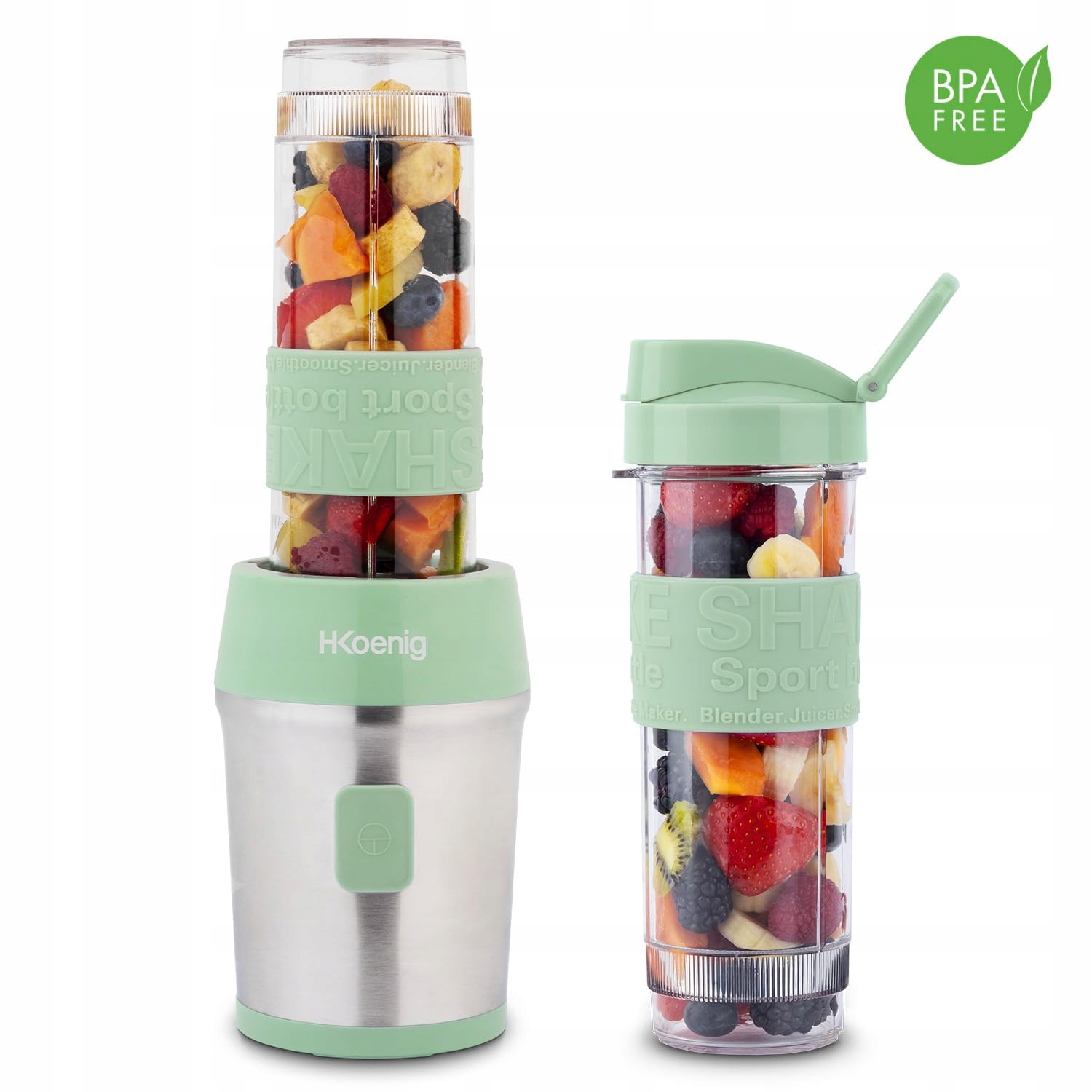 HKOENIG Blender Do Smoothie Stal Nierdzewna 570ml Zielony Pastelowy — miniatura 2