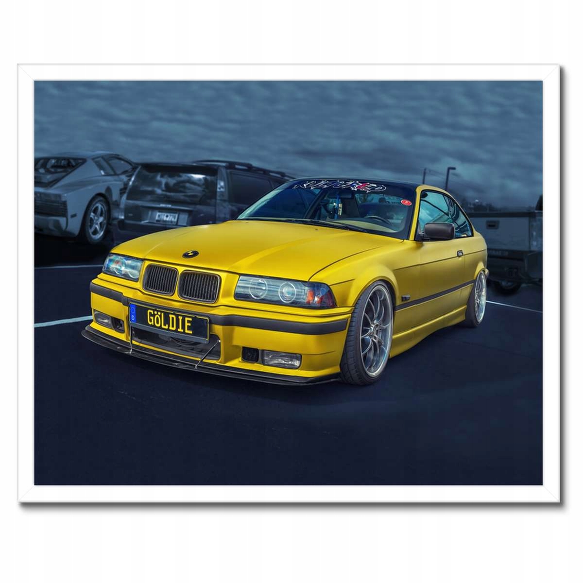 Plakáty v rámu 50x40 Zlaté auto Bmw Auto