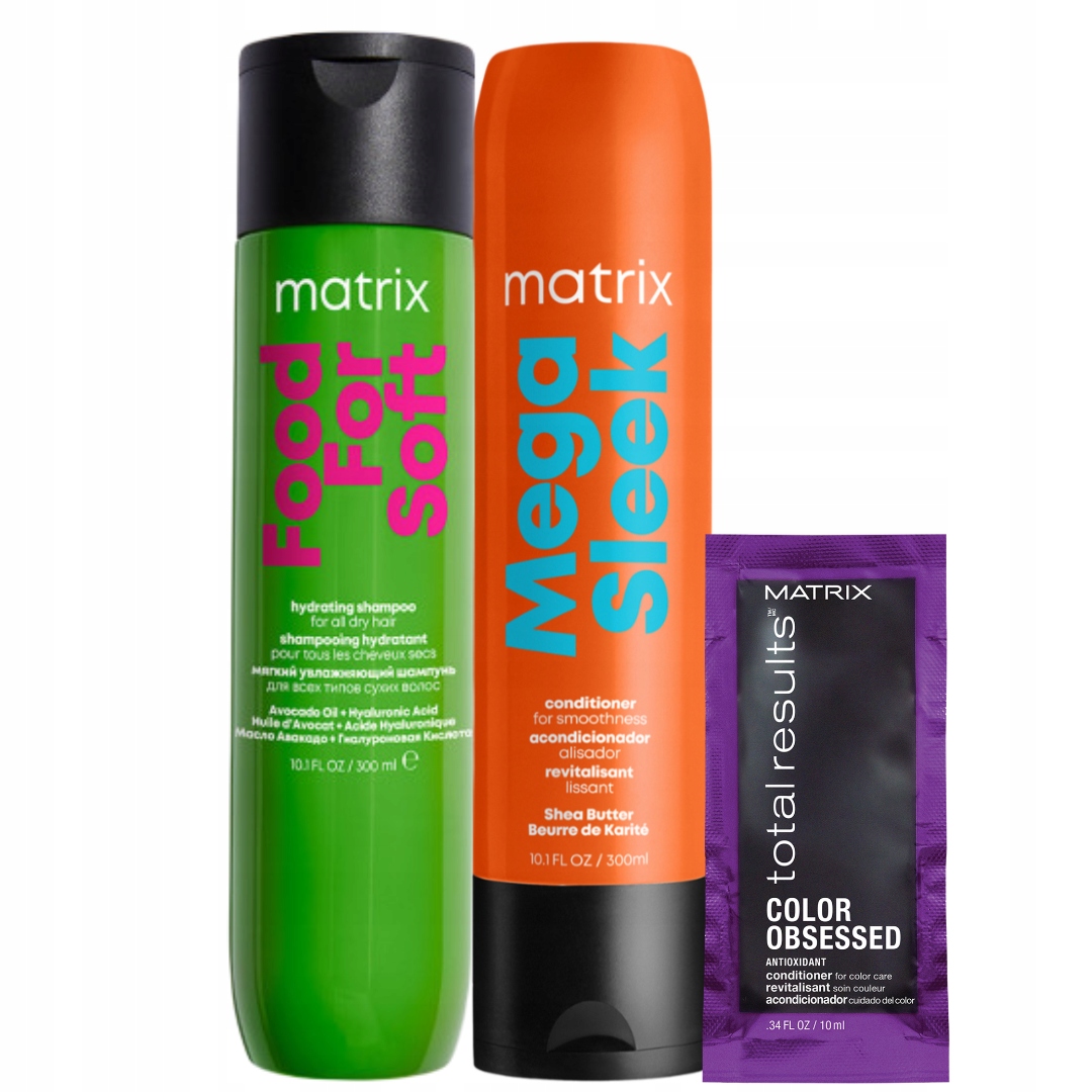 Matrix Food For Soft šampon pro suché vlasy, Sleek kondicionér sada