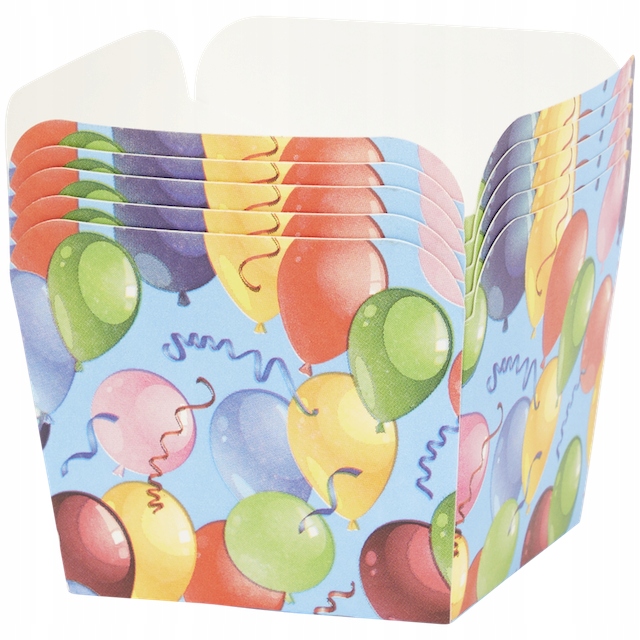 Box pudełka papierowe na przekąski 5 szt. balony