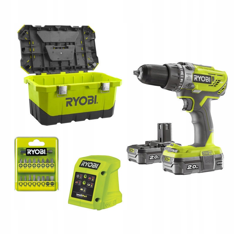 

Wiertarko-wkrętarka Ryobi R18PD3-220T Zestaw