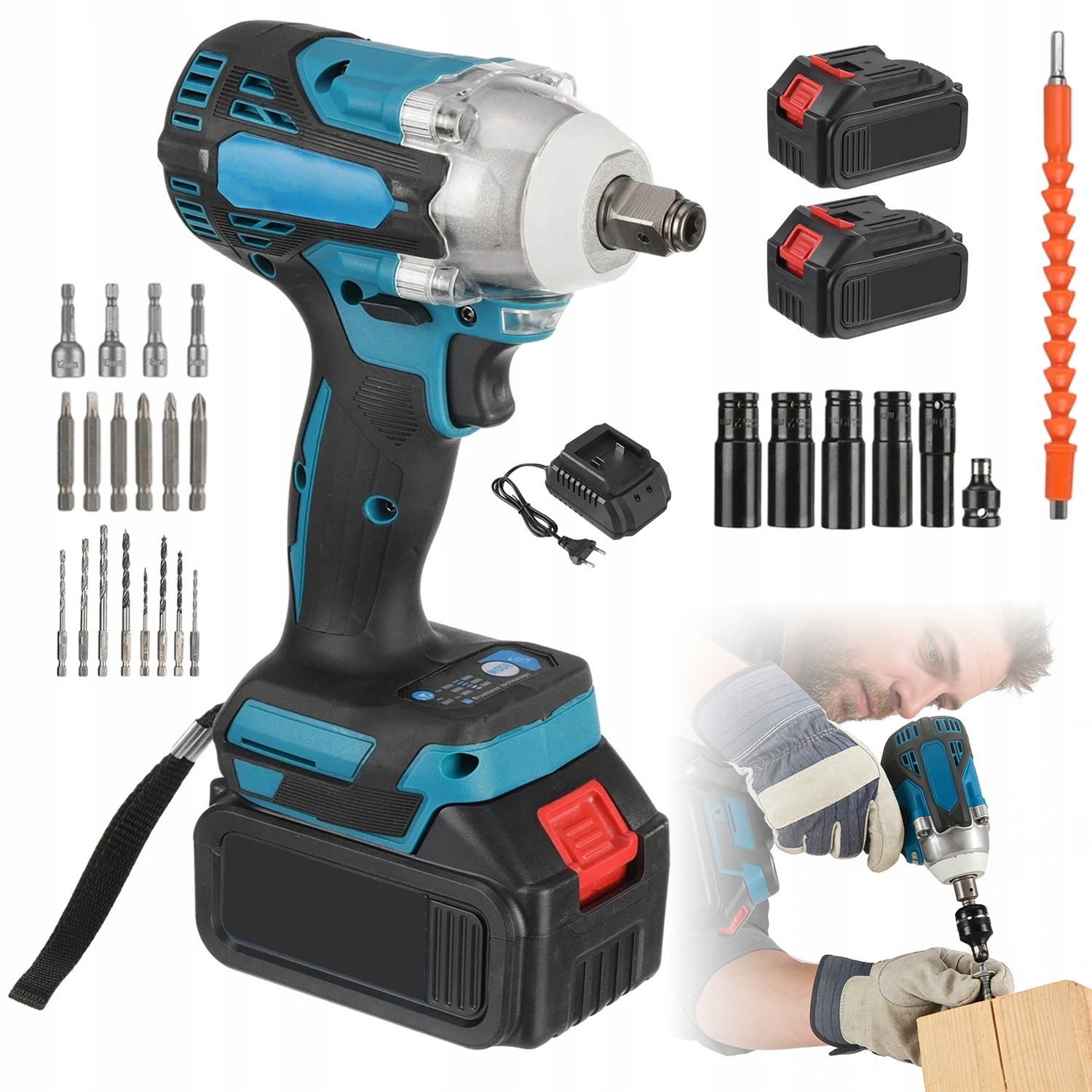 Profi Klíč Dynam. 300 Nm: Držák Erg.+ Wbu. Led Dioda Pro Dílny/stavebnictví