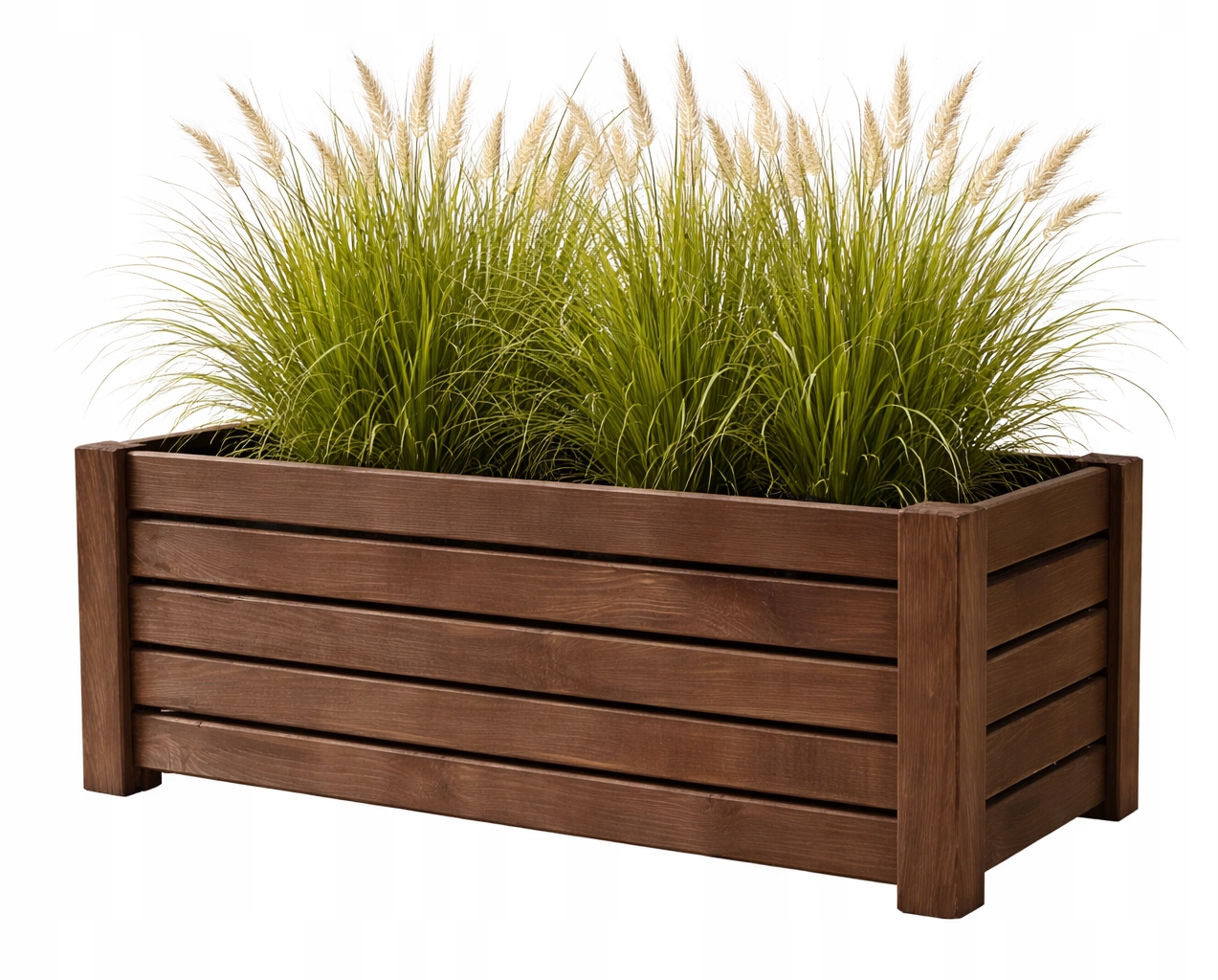 Drewniana Donica Ogrodowa na taras Skrzynka Ciemny Brąz 60x30x25 cm