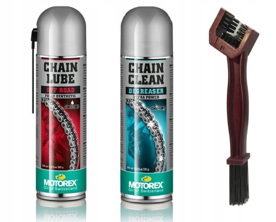 MOTOREX smar do łańcucha+Czyścik Motorex+Szczotka