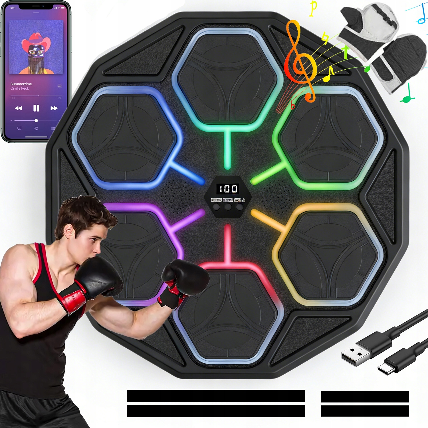 Montaż Na Ścianie Urządzenie Do Boksu Z Muzyką Bluetooth Tarcza Bokserska
