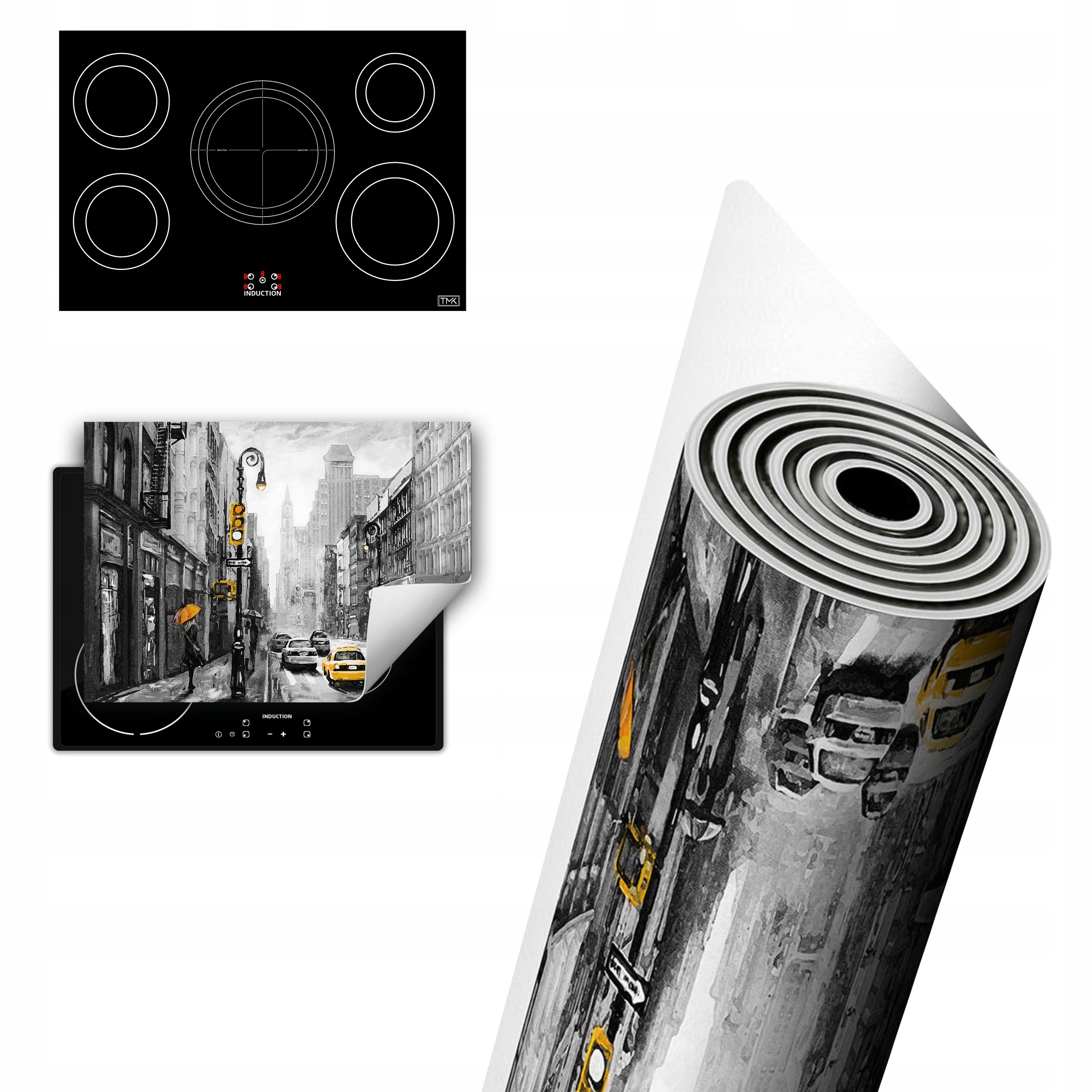 Vinylová Ochrana Na Indukci Desky 80x52 šedá New York