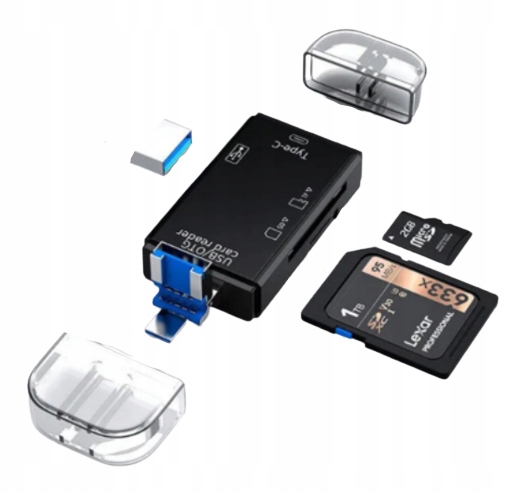 Czytnik Kart 5w1 USB-C USB MicroUSB TF MicroSD SD