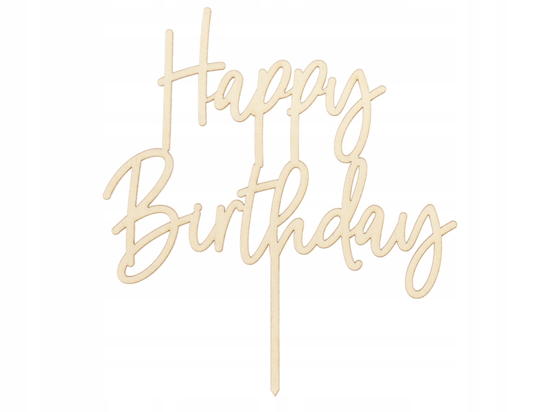 

Topper drewniany Happy Birthday, 16.5cm