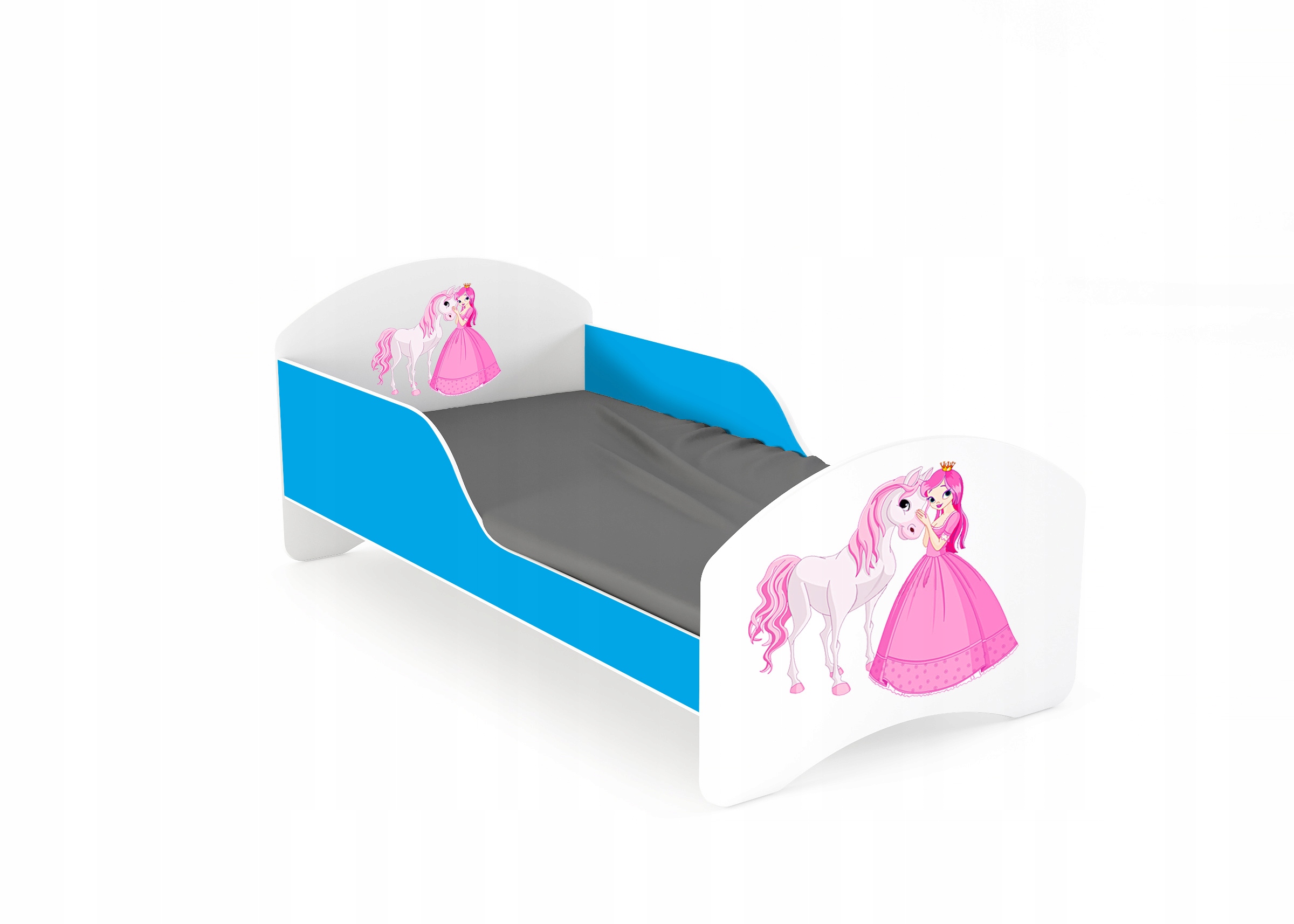 Łóżko dziecięce LEO2 160x70 biało-niebieskie Szerokość mebla 76 cm