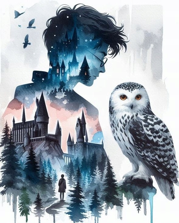 Diamantový obraz Harry Potter Hermiona Grangerová Ron film Velký 80x100cm
