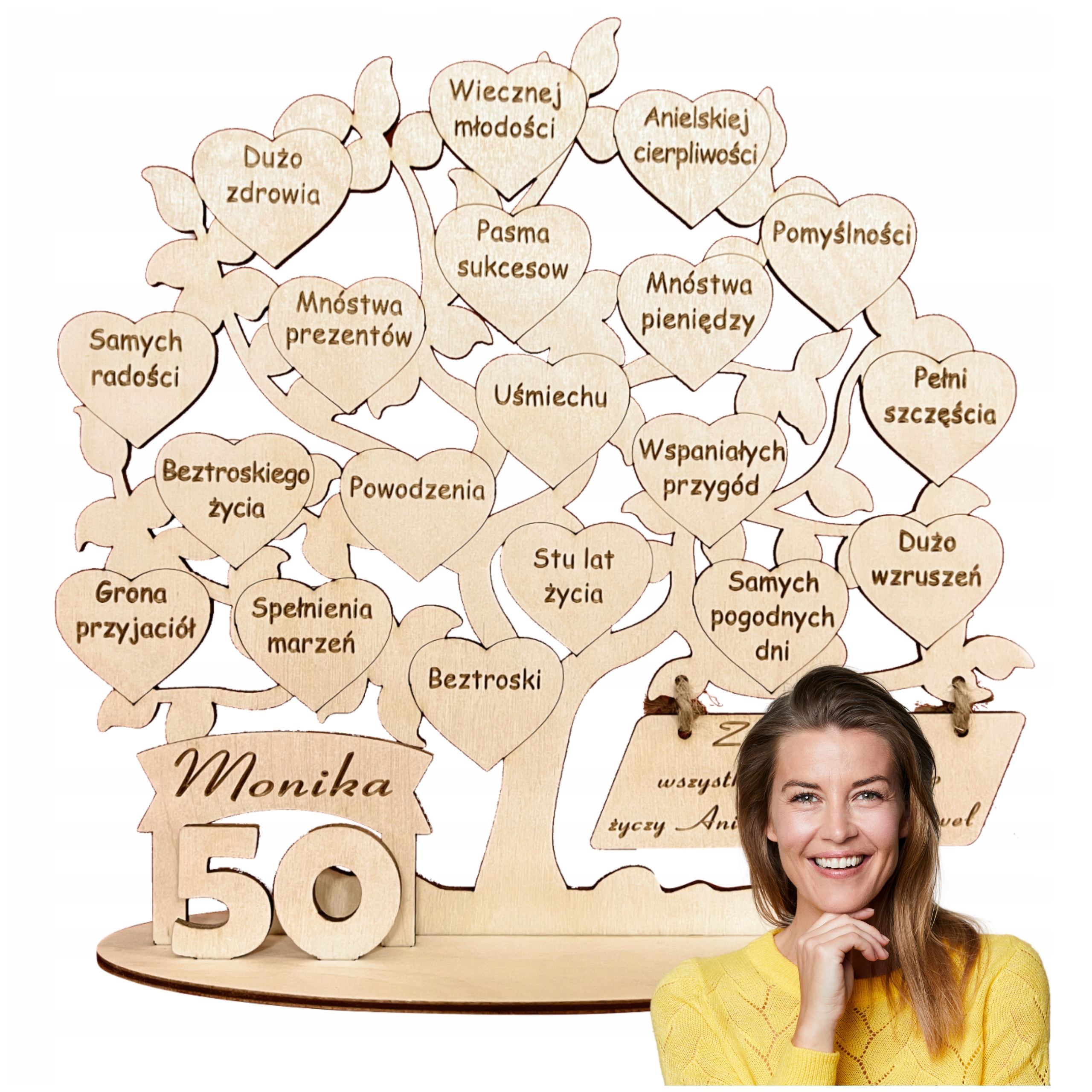 Dárek K Narozeninám 18-99 Gravírování Strom Polské Ruční Práce Presonalizace