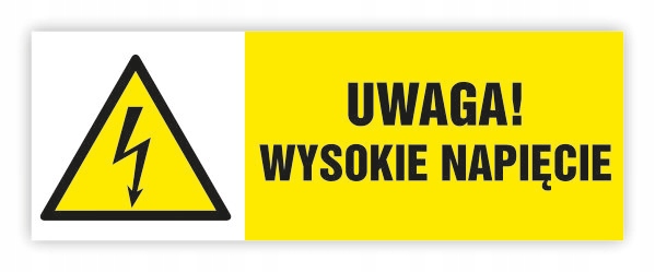TABLICZKA 30x10 UWAGA!WYSOKIE NAPIĘCIE