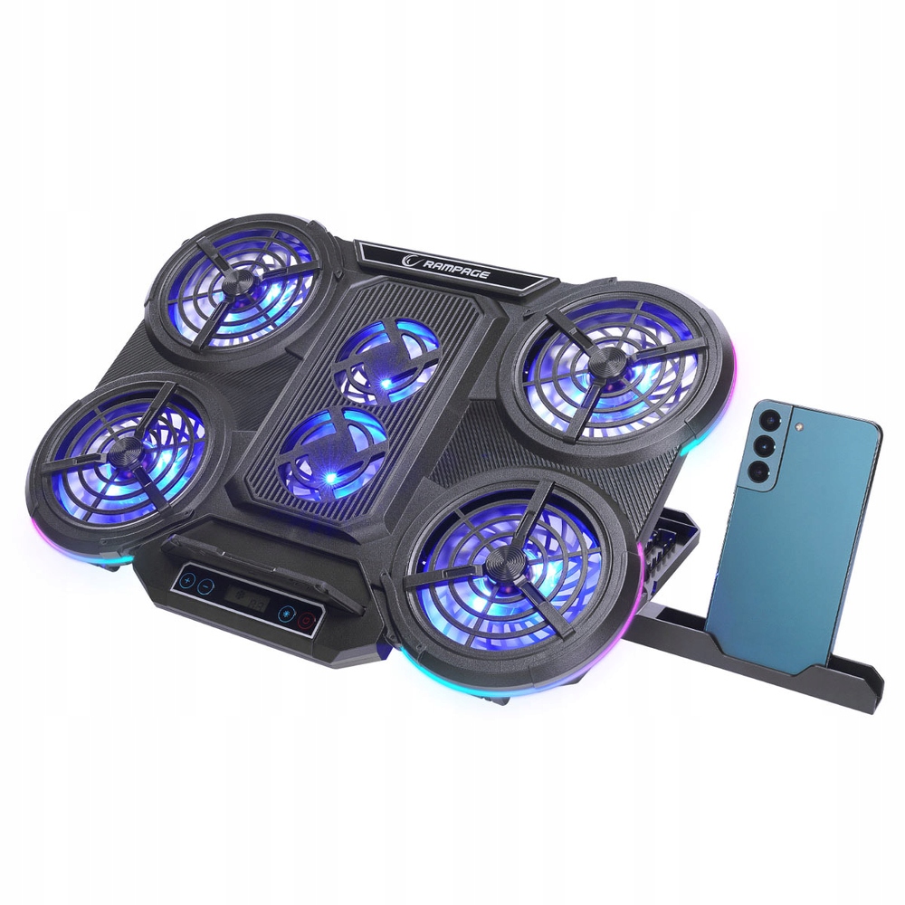 Rampage Prote R6 Chladicí podložka pod notebook 10-17", Rgb, nastavitelná