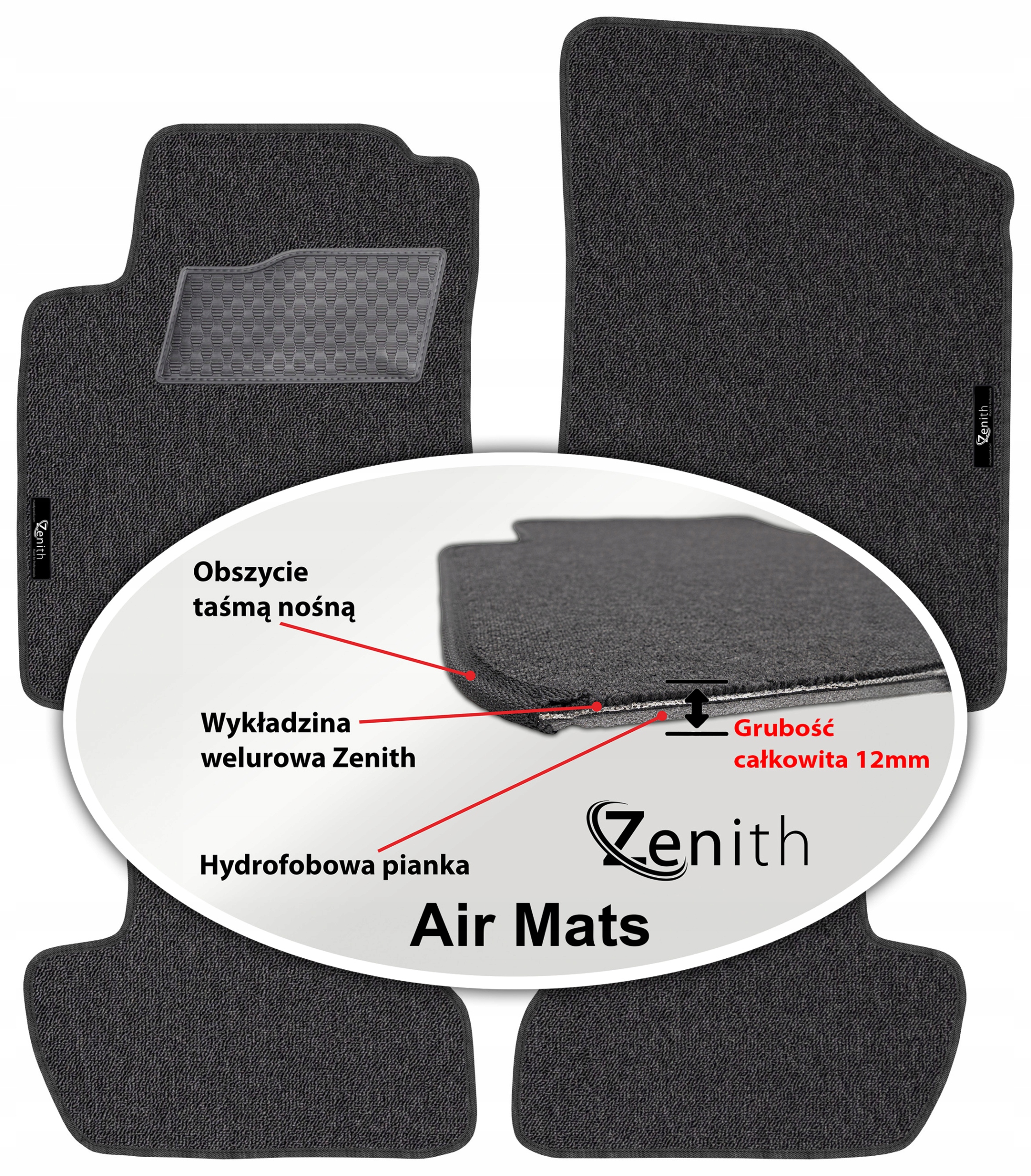 Citroen C2 Hb 2003-2009 Velurové koberce do auta Zenith Air Mats
