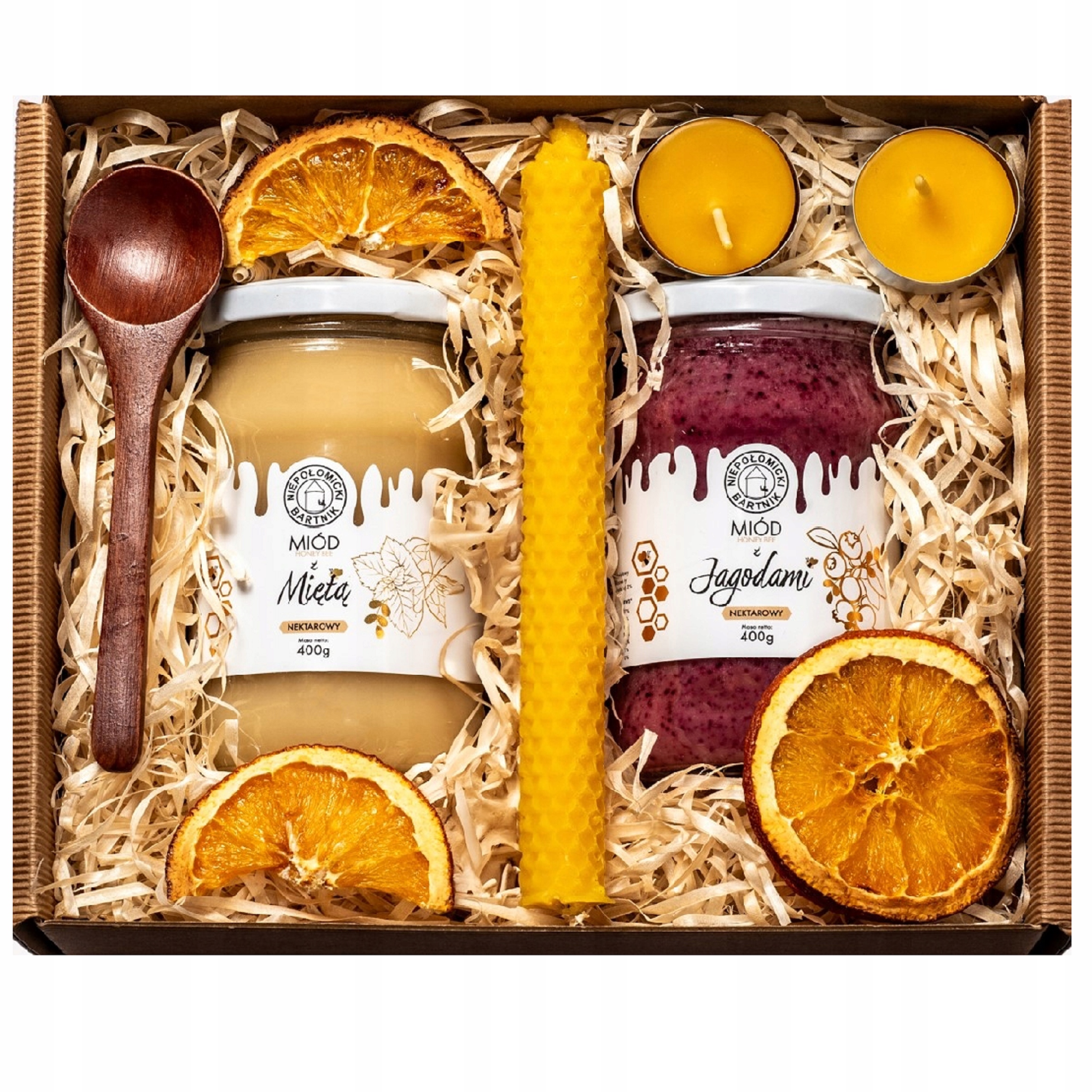 Levně Dárková Sada Med 2x400g S Ovocem Chuťová Jako Dárek Voskové Svíčky